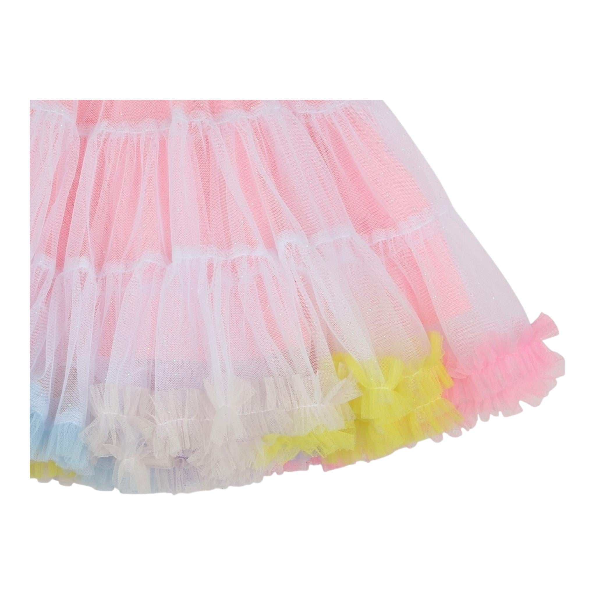 Billieblush Gonna Tinta Unita con Applicazioni Multicolor E Tulle per Bambina U21039 ROSA BillIEBLUSH 
