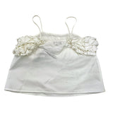 Miss Blumarine Top A Bretelline Tinta Unita Bianco Per Bambina
