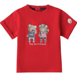 Minibanda T-Shirt Girocollo Tinta Unita con Stampa per Neonato 3B613 ROSSO MINIBANDA 