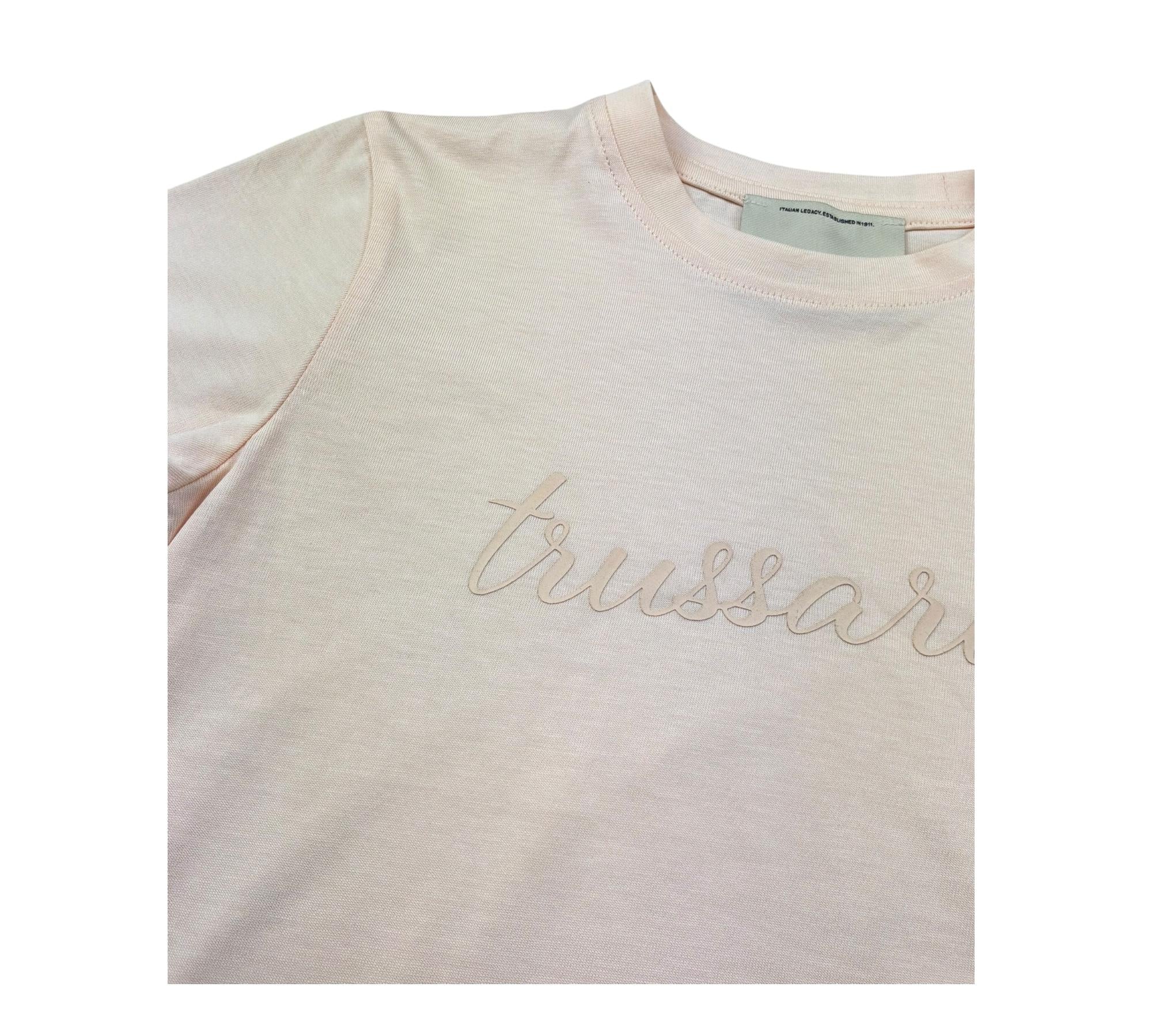Trussardi T-Shirt Girocollo Tinta Unita con Logo per Bambina TGP26001TS ROSA TRUSSARDI 