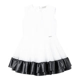 Twinset Abito Giromanica Tinta Unita con Tulle per Bambina 221GJ2QAA BIANCO TWINSET 