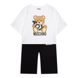 Moschino Completo 2 Pezzi T-Shirt-Leggins Bicolore per Bambina HDG01H BIANCO/NERO MOSCHINO 
