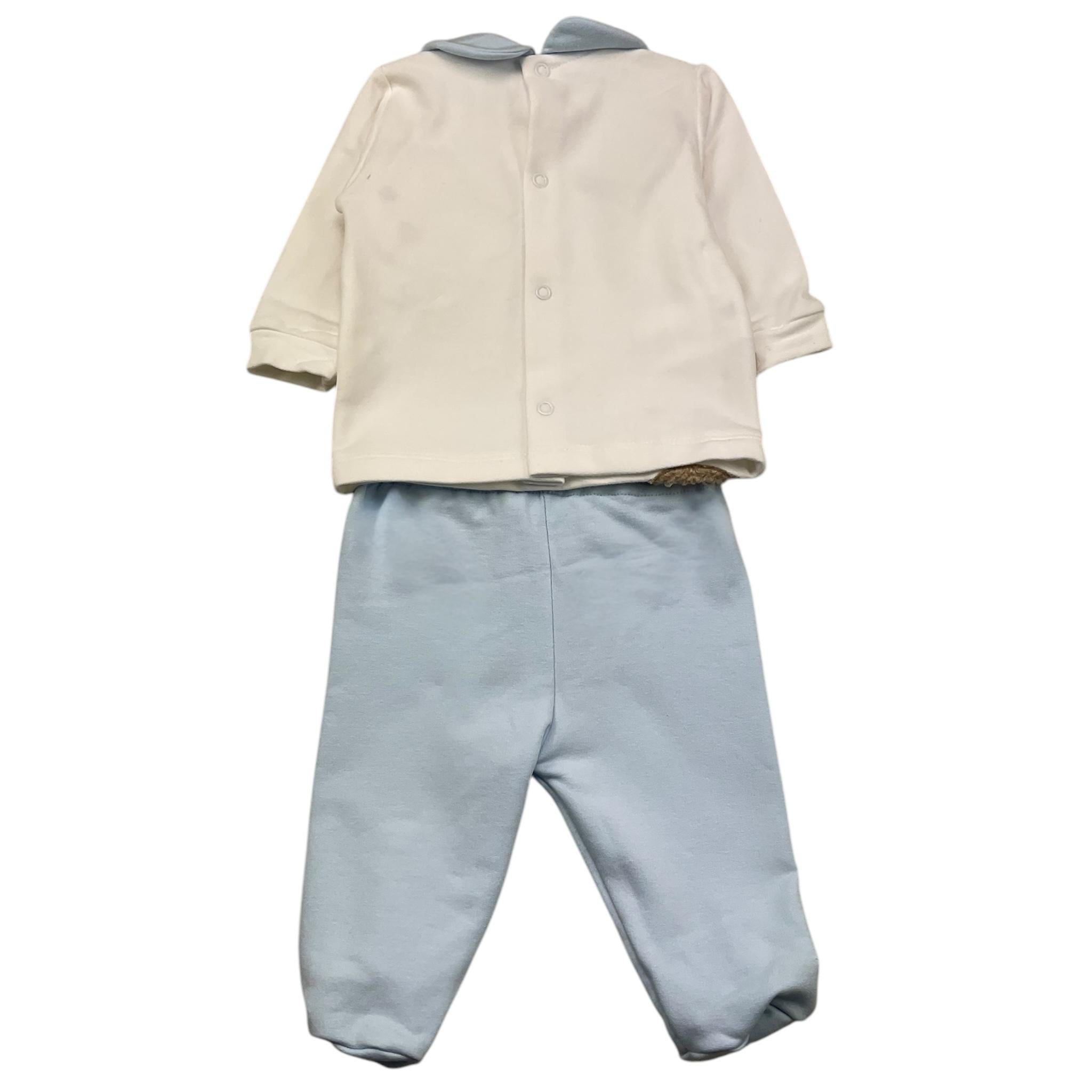 LE BEBE' completo 2 pezzi shirt-ghettina bicolore Bianco/azzurro per Neonato LBB5124 BIANCO/AZZURRO LE BEBE' 