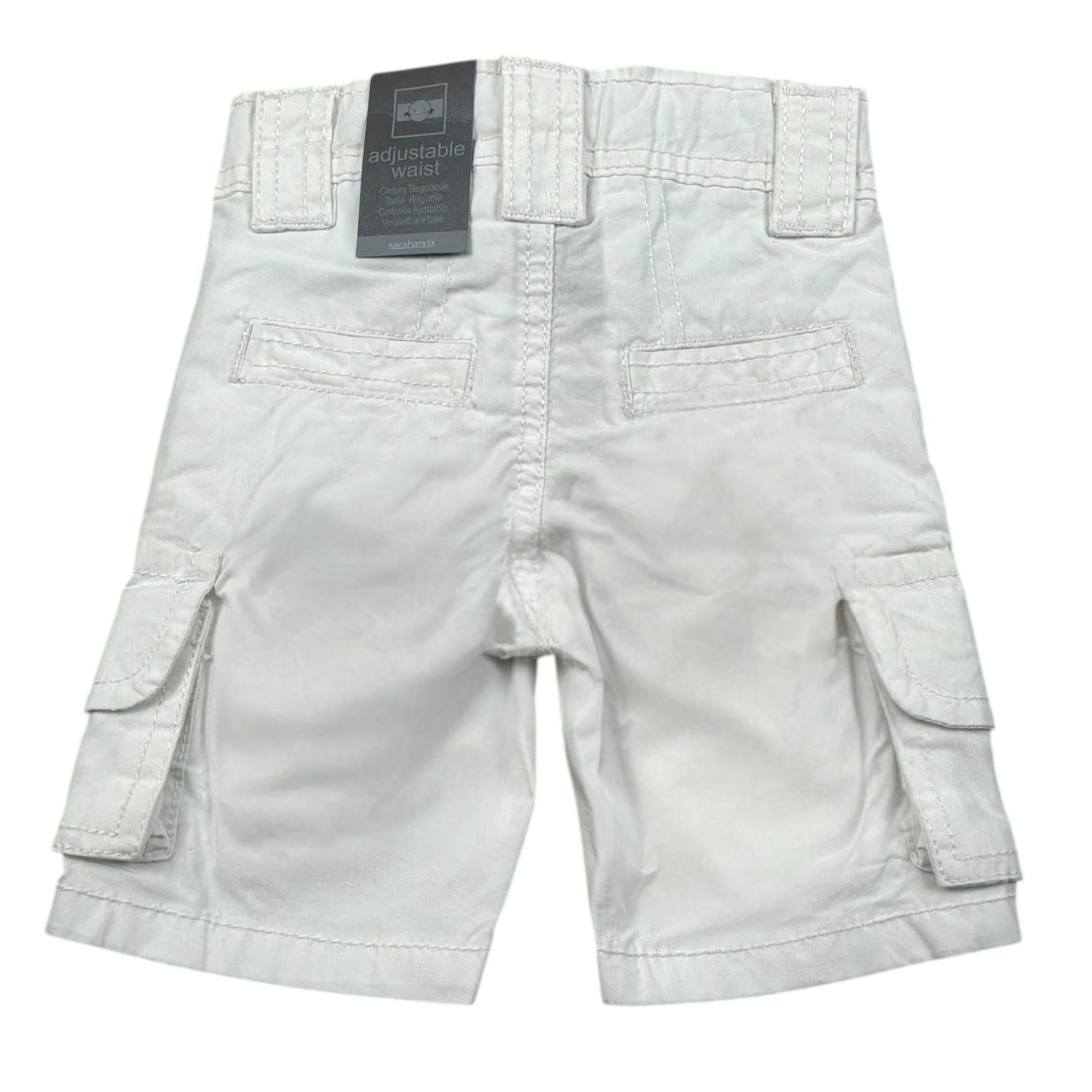 Sarabanda Bermuda Tinta Unita con Girovita Regolabile per Neonato 0J537 BIANCO SARABANDA 
