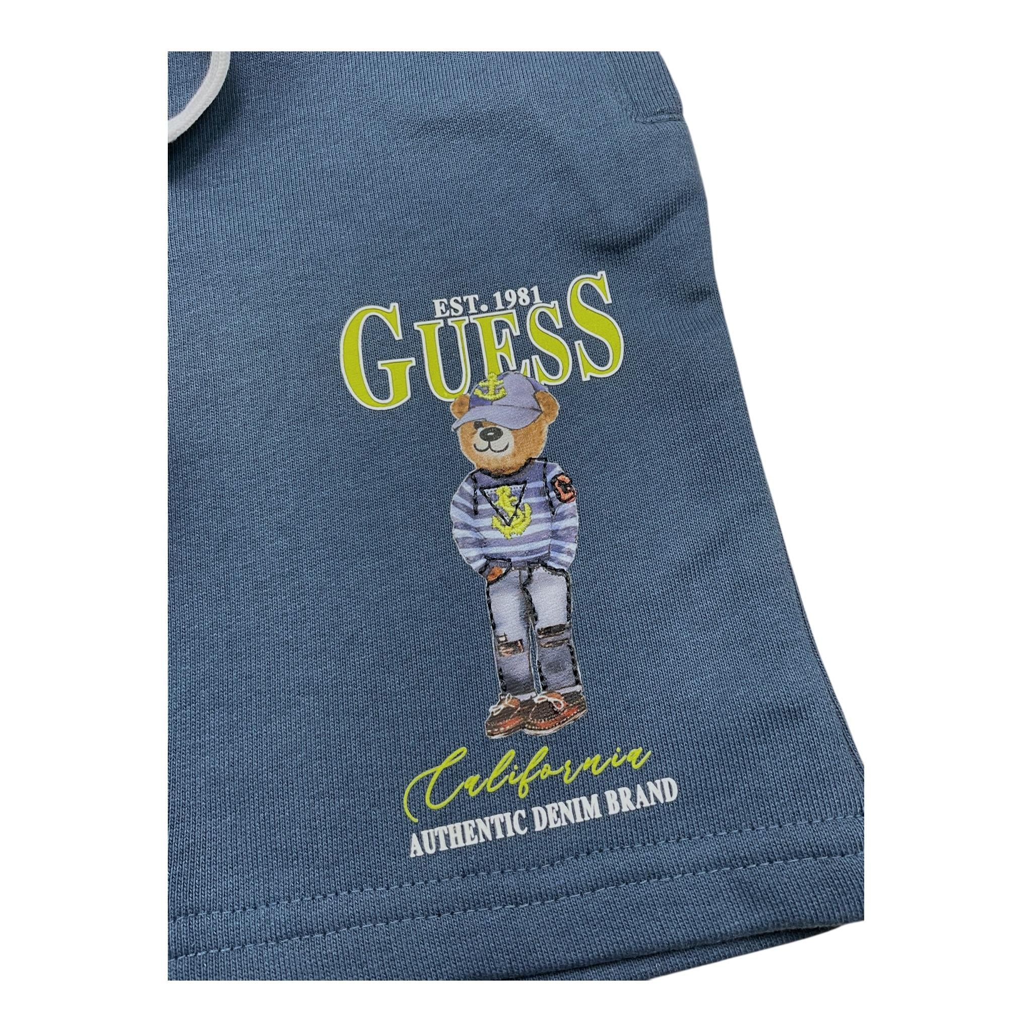 Guess Bermuda Tinta Unita In Tuta per Bambino N5RD03KAD74X PETROLIO GUESS 