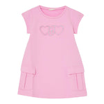 Liu Jo Abito Mezza Manica Tinta Unita con Logo per Bambina KA5017 ROSA LIU JO 