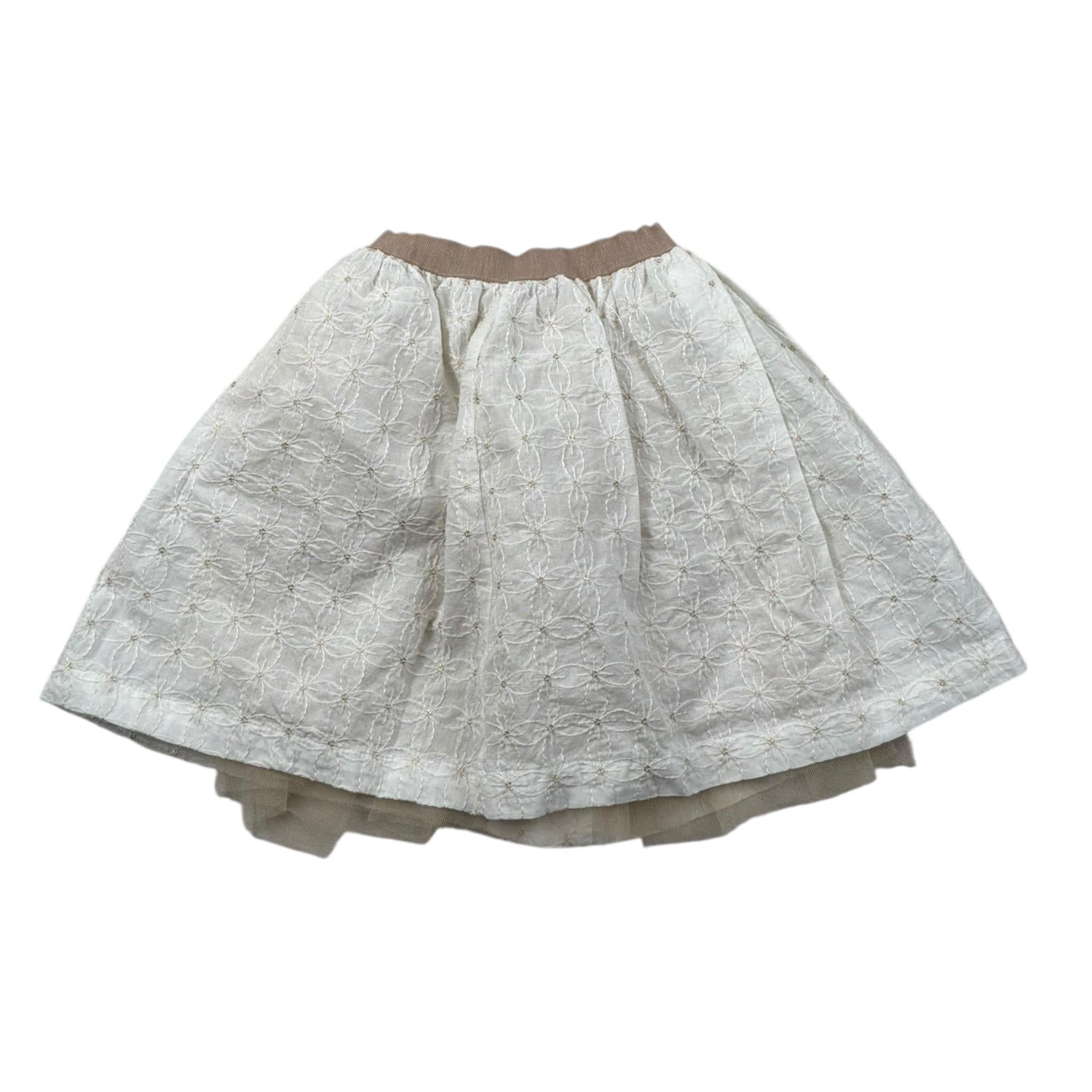 Zhoe & Tobiah Gonna Tinta Unita con Elastico In Vita per Bambina LYB3FJ PANNA ZHOE & TOBIAH 