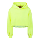Vicolo Felpa Chiusa Con Cappuccio Tinta Unita Modello Crop Giallo Per Bambina