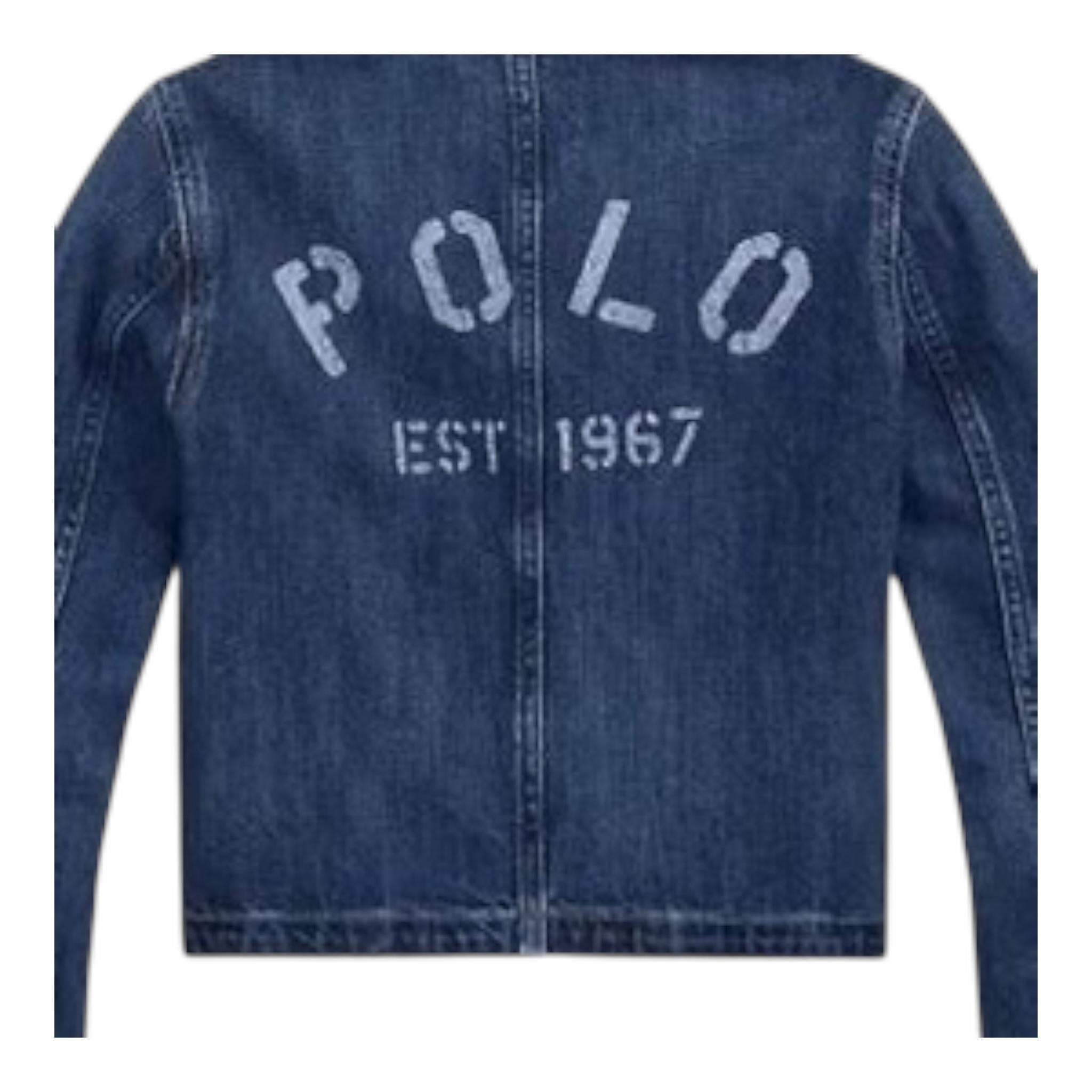 Ralph Lauren Giubbino In Denim Tinta Unita con Bottoni per Bambino 313957660001 BLU RALPH LAUREN 