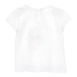Monnalisa Rundhals T-Shirt Einfarbig mit Kontrastdruck Weiß Für Baby Mädchen