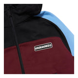 BALMAIN felpa con zip e cappuccio tricolore Bordeaux per Bambino DQ1951 BORDEAUX BALMAIN 