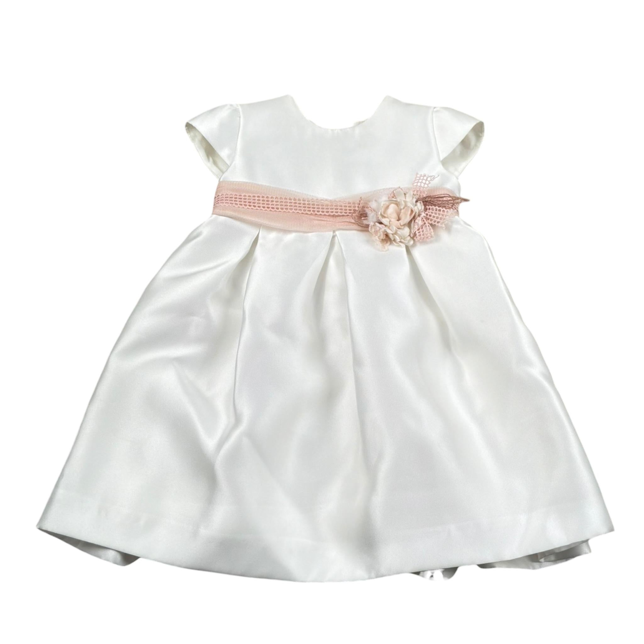 Amaya Abito Mezza Manica tinta unita con Tulle Bianco per Bambina 591014 BIANCO AMAYA 