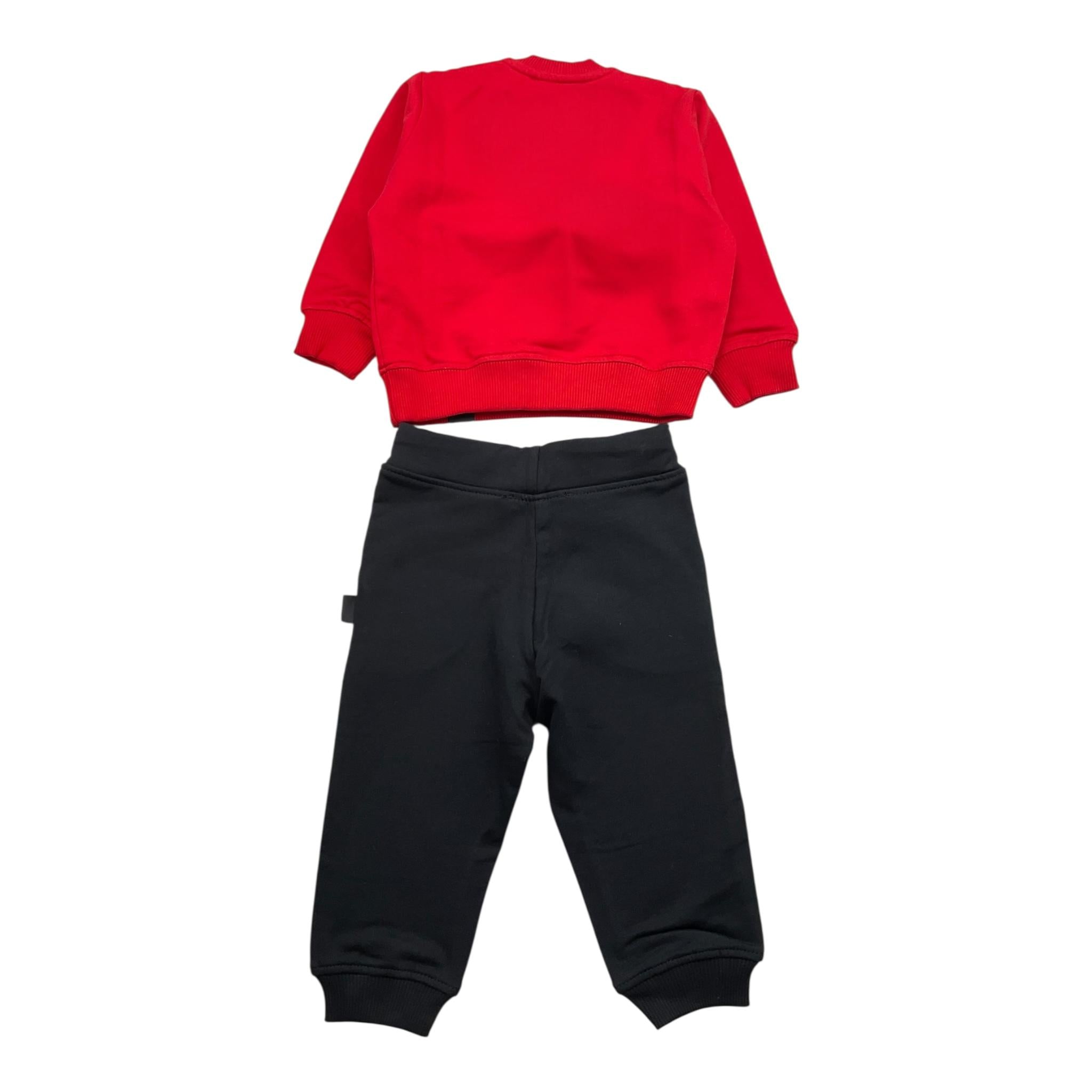 ZU+ELEMENTS completo 2pz felpa-pantalone bicolore Nero/rosso per Neonato ZU292 NERO/ROSSO ZU+ELEMENTS 