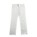 Sarabanda Pantalone Tinta Unita con Brillantini per Bambina 06257 BIANCO SARABANDA 