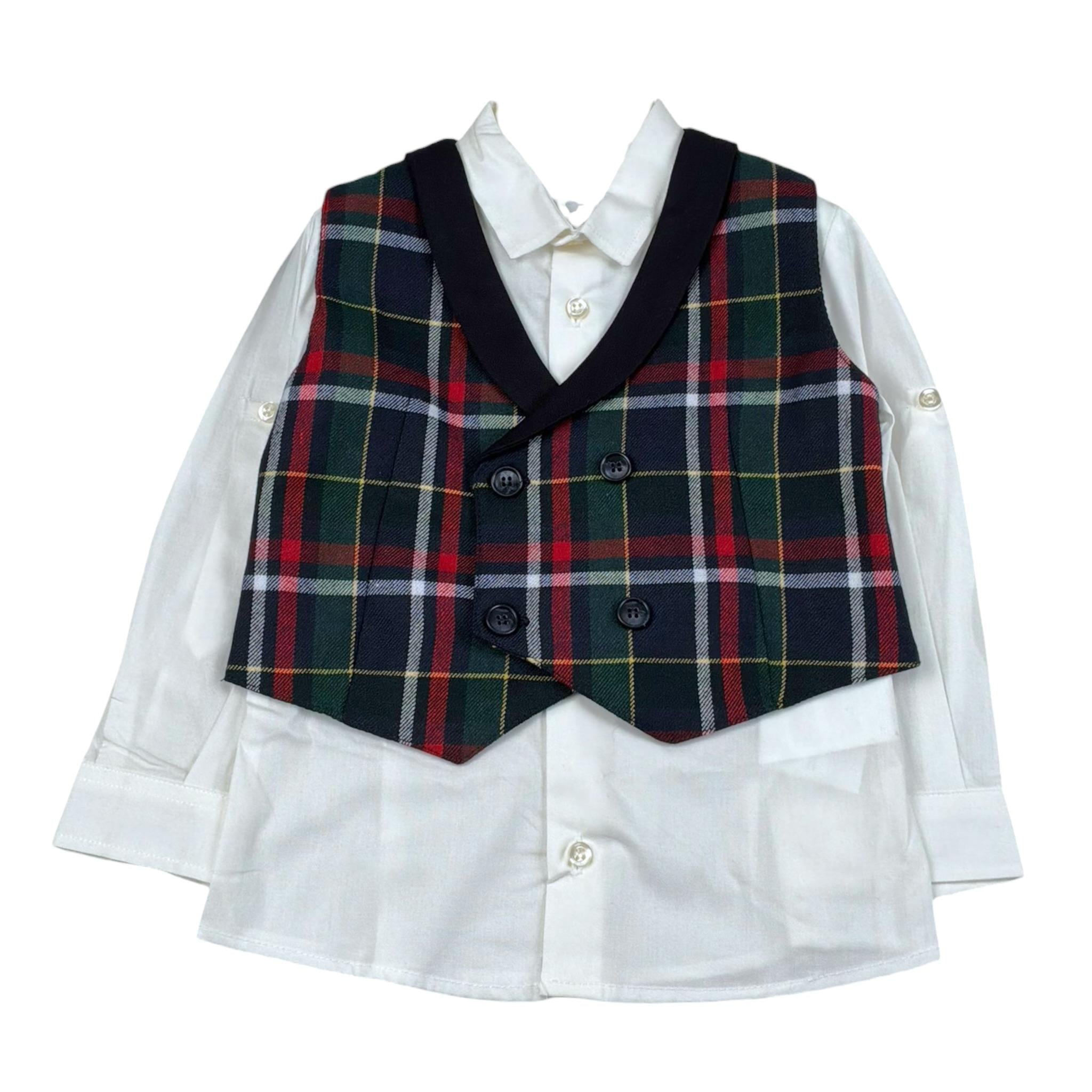 Aletta Completo 2 Pezzi Gilet-Camicia per Neonato M220422 BIANCO ALETTA 