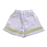 Ilfarobimbi Short Bicolore con Fantasia A Righe per Bambina IFB50374 BIANCO/LILLA ILFAROBIMBI 