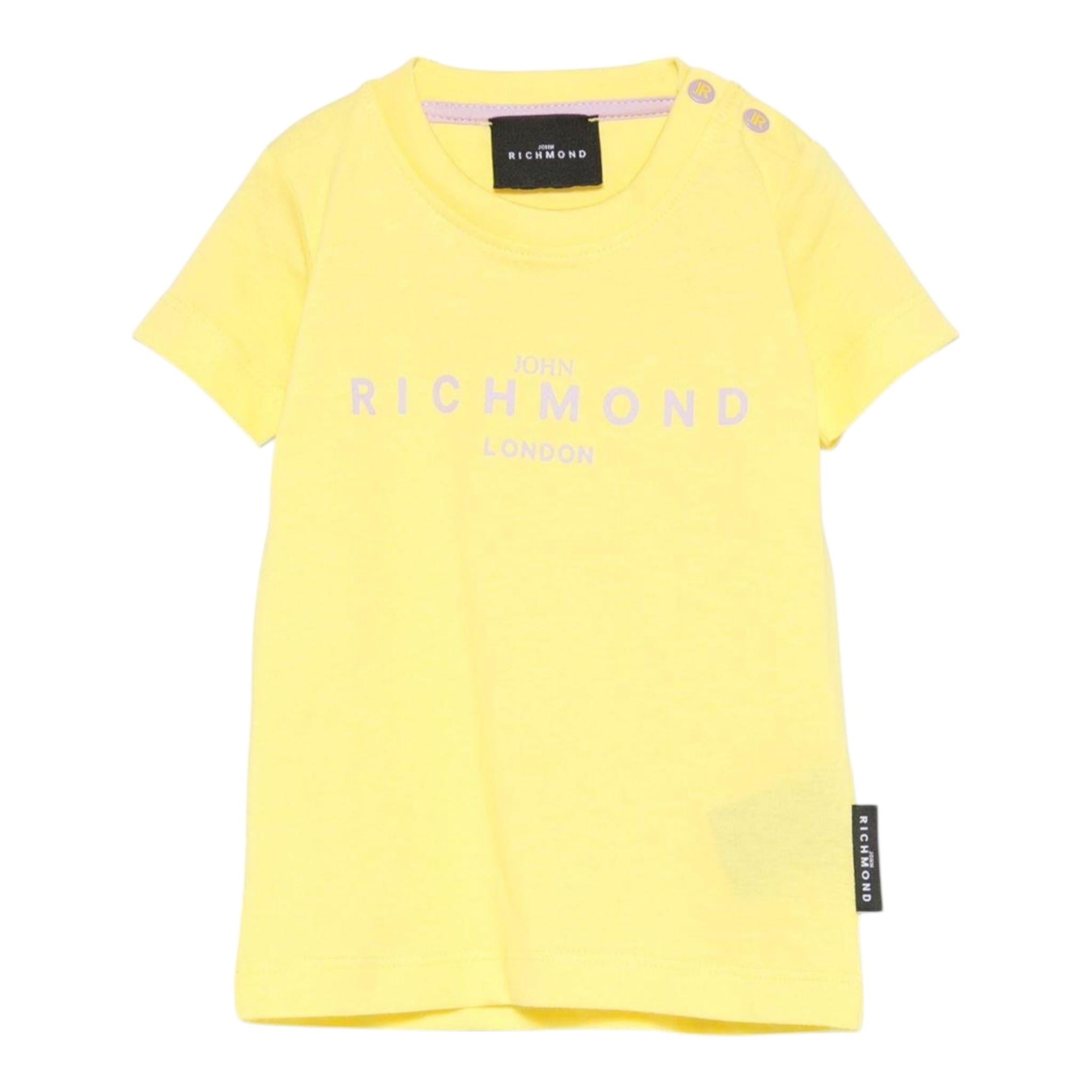 John Richmond T-Shirt Girocollo Tinta Unita con Stampa per Neonata RIP25002TSXXX GIALLO JOHN RICHMOND 