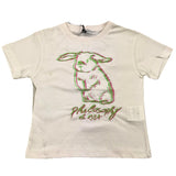 Philosophy T-Shirt Girocollo Tinta Unita Con Stampa Panna Per Bambina