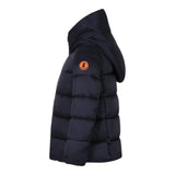 SAVE THE DUCK giubbino tinta unita con cappuccio Blu per Bambina J45650GJ BLU SAVE THE DUCK 