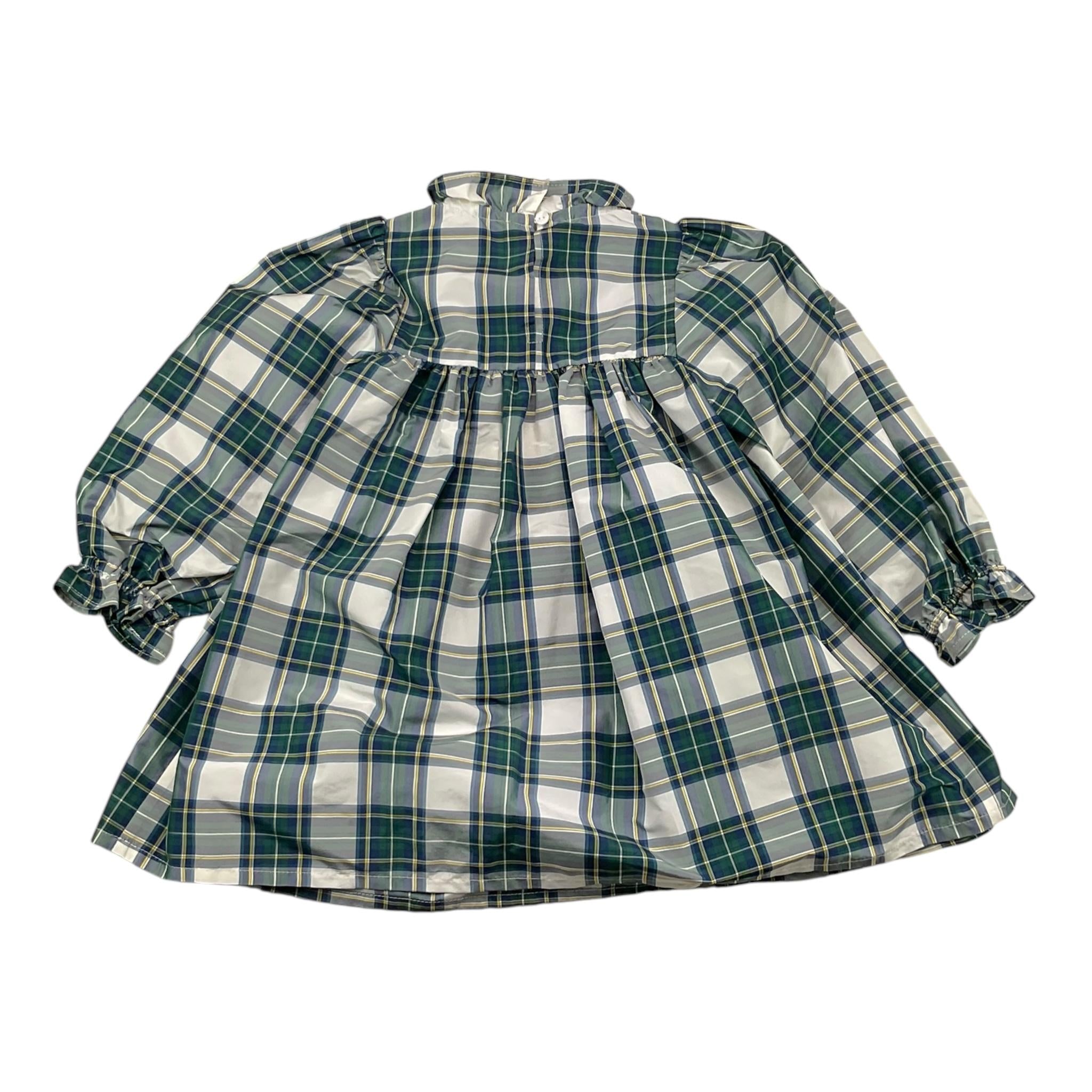 PICCOLA LUDO abito tinta unita con fantasia quadri Bianco per Bambina BS9WB034 BIANCO PICCOLA LUDO 