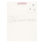 MISS BLUMARINE maglia girocoll tinta unita cn strass Panna per Bambina IF4088MA39P PANNA MISS BLUMARINE 