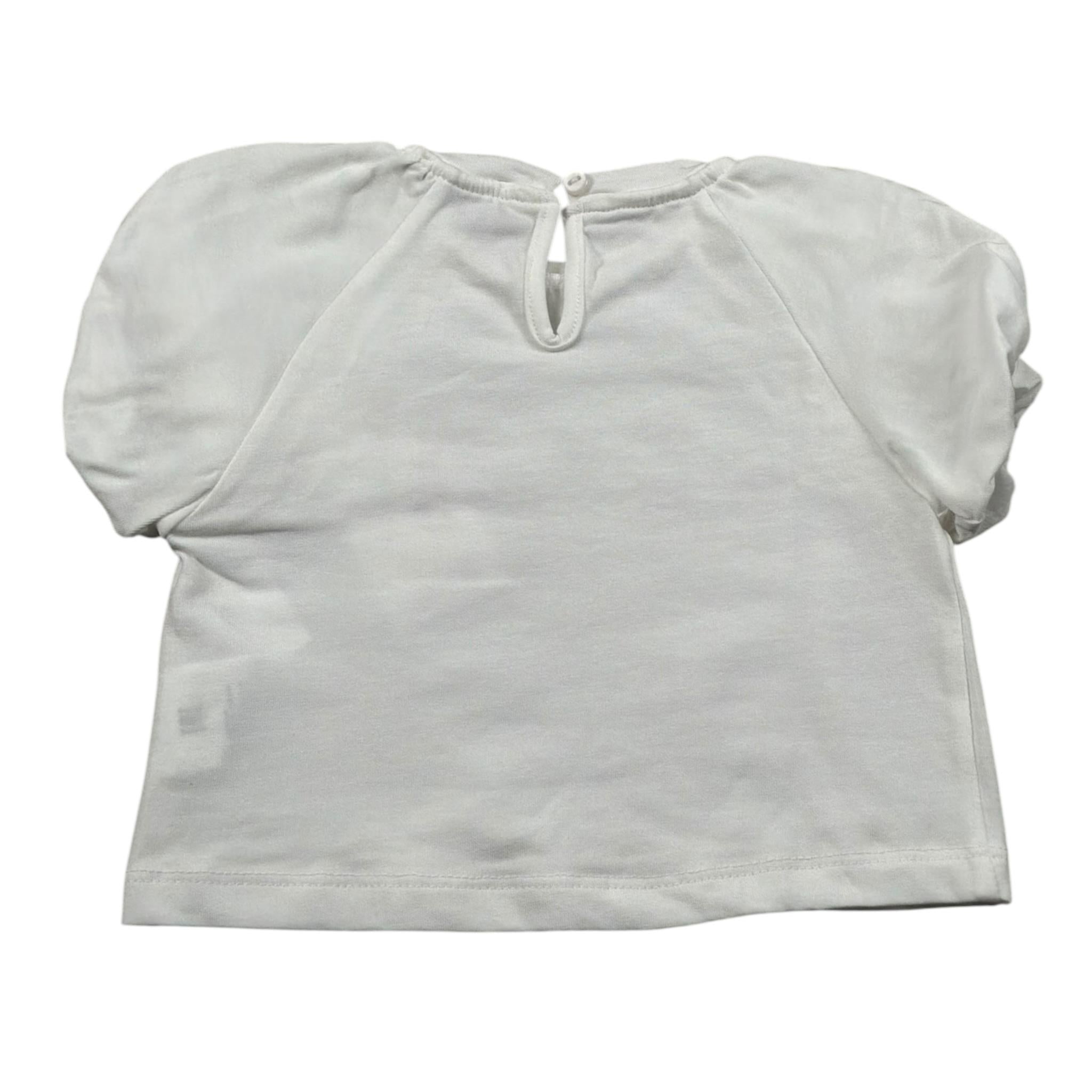 M+E' T-Shirt Girocollo Tinta Unita con Stampa per Neonata UE1424 BIANCO M+E' 