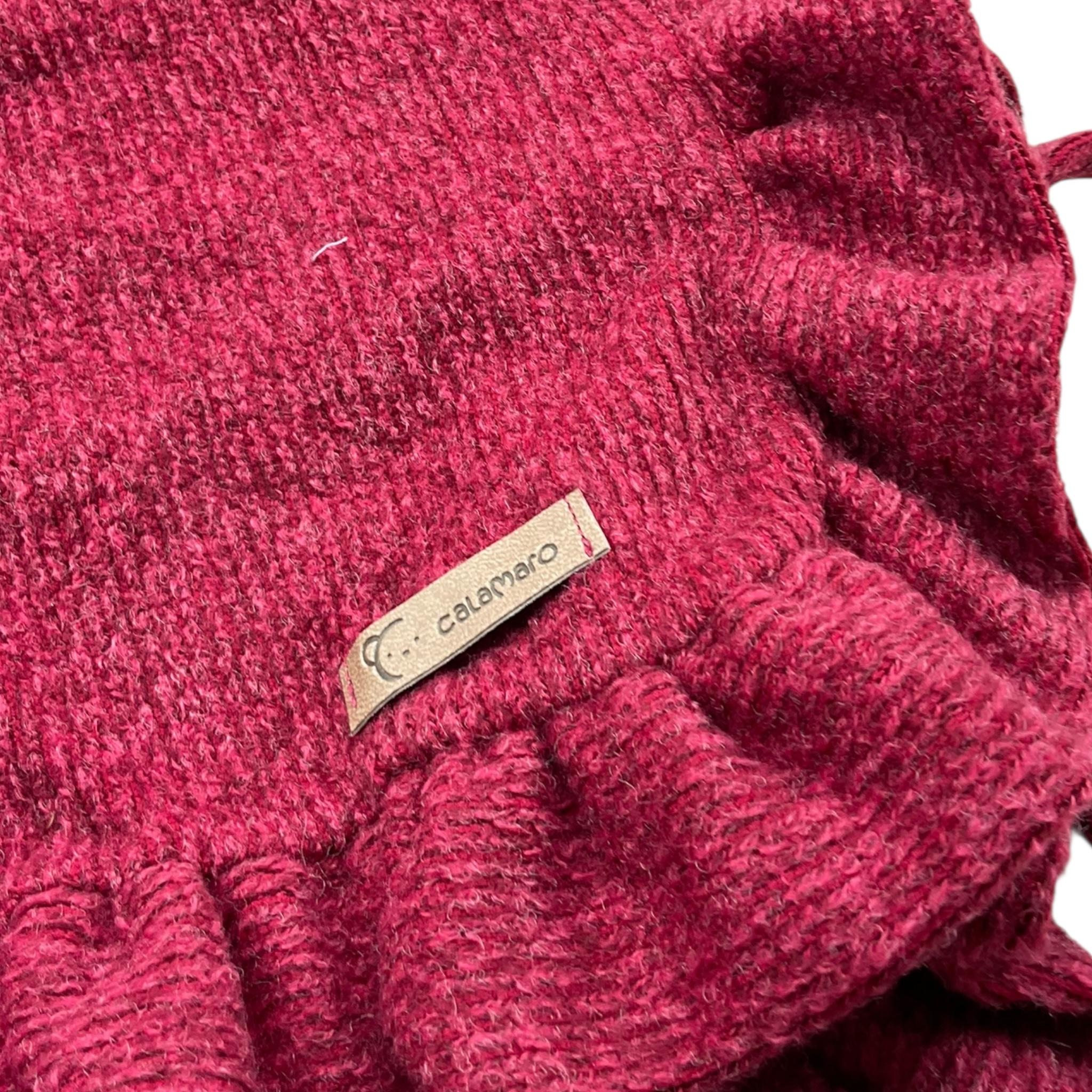 CALAMARO gilet tinta unita con balze Bordeaux per Neonata 14015 BORDEAUX CALAMARO 