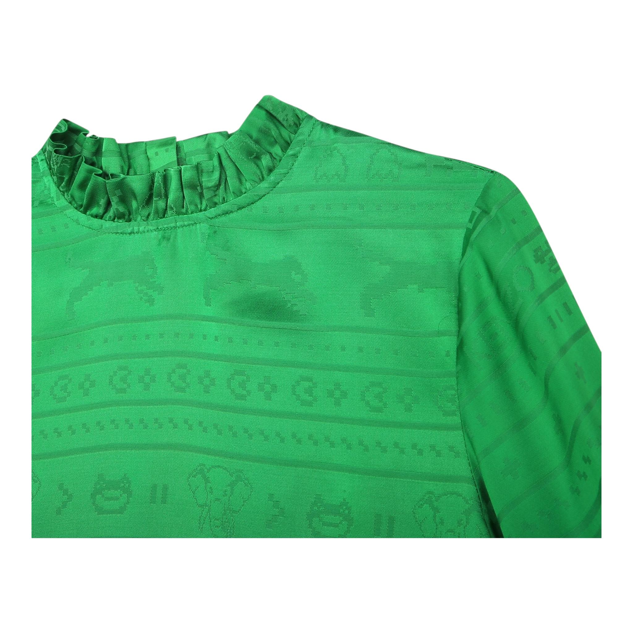 KENZO camicia tinta unita logata Verde per Bambina K15681 VERDE KENZO 