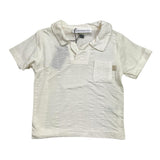 Bamboom+Babies Poloshirt mit Rundhalsausschnitt, einfarbig, cremefarben für Neugeborene