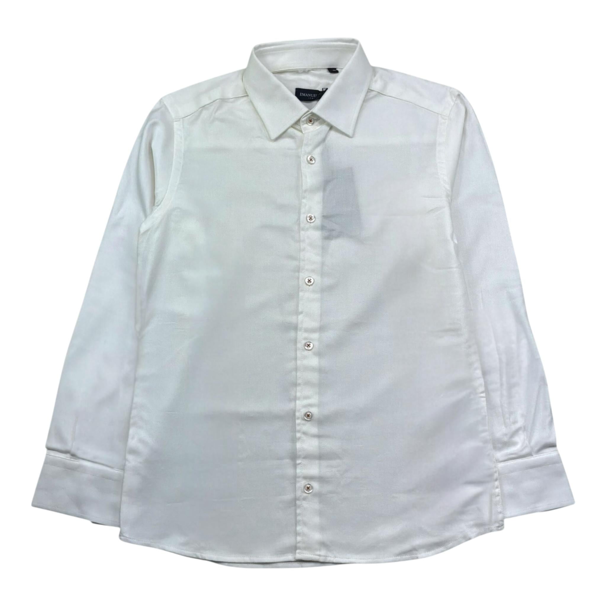 Emanuel Pris Camicia Manica Lunga Tinta Unita per Bambino ECM4164 PANNA EMANUEL PRIS 