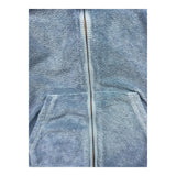 Zhoe & Tobiah Felpa Tinta Unita Con Zip E Cappuccio Blu Per Bambino