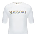 Missoni T-Shirt Tinta Unita con Stampa A Costine per Bambina MU9A41 PANNA MISSONI 