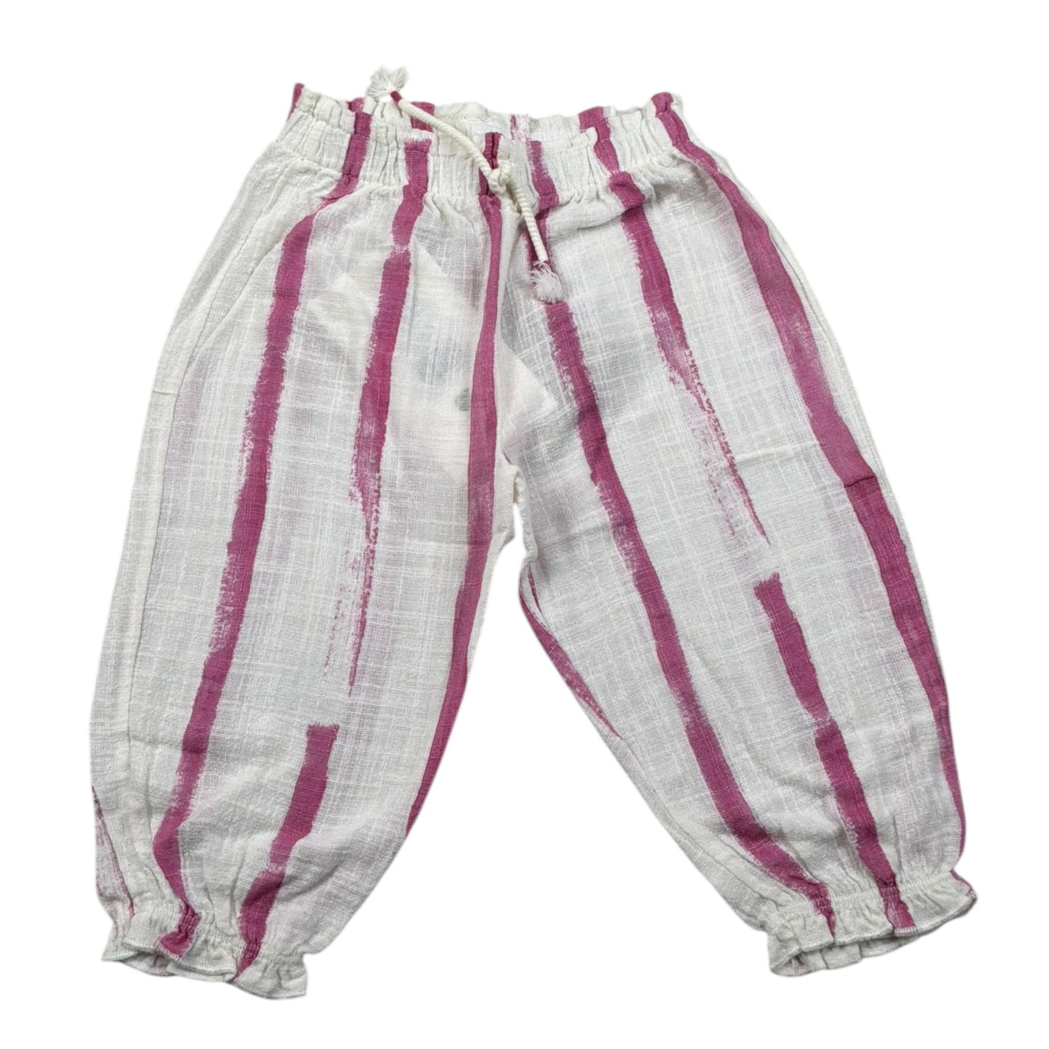Play Up Pantalone Tinta Unita Fantasia A Righe per Neonata PA022AQ11602 BIANCO/ROSA PLAY UP 