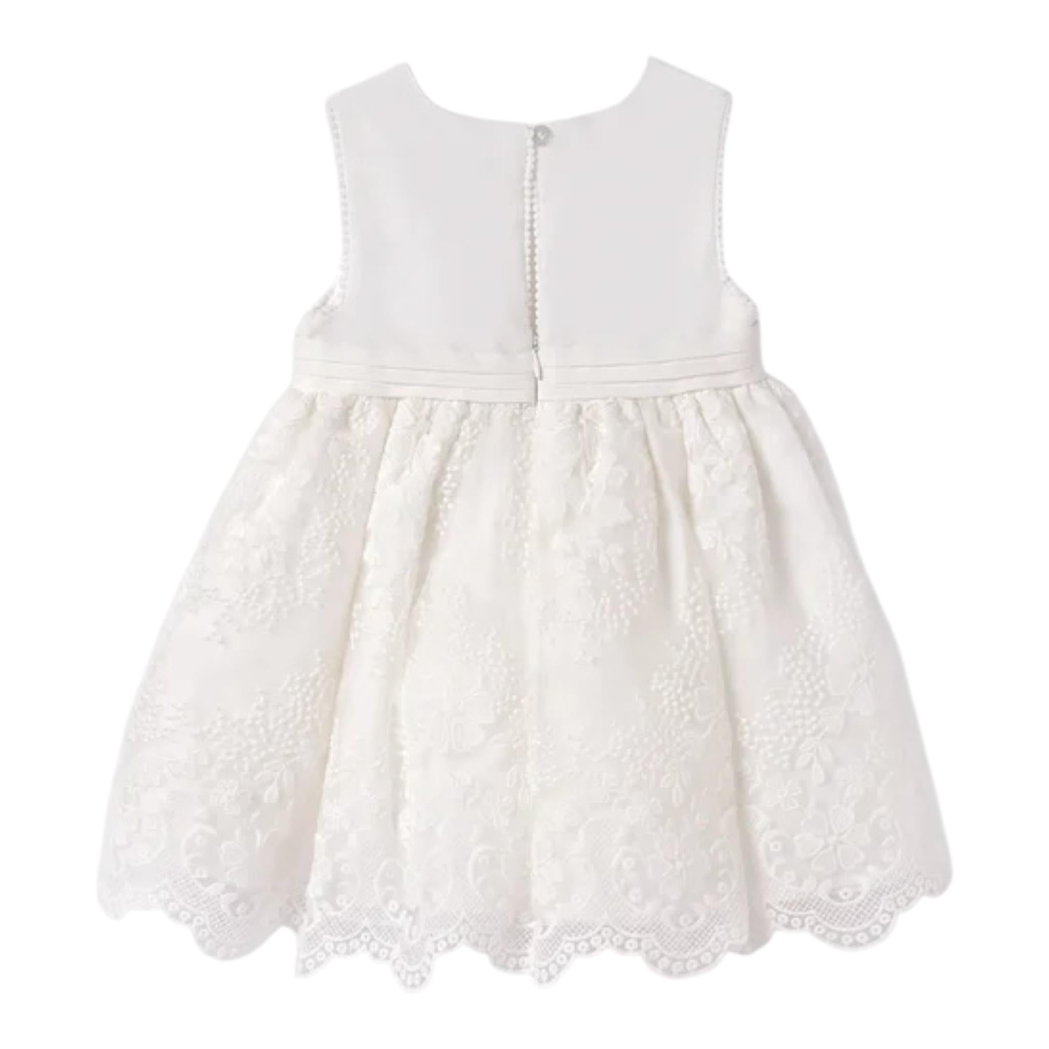 Abel & Lula Abito Cerimonia Tinta Unita con Ricami per Neonata 5013 BIANCO ABEL & LULA 