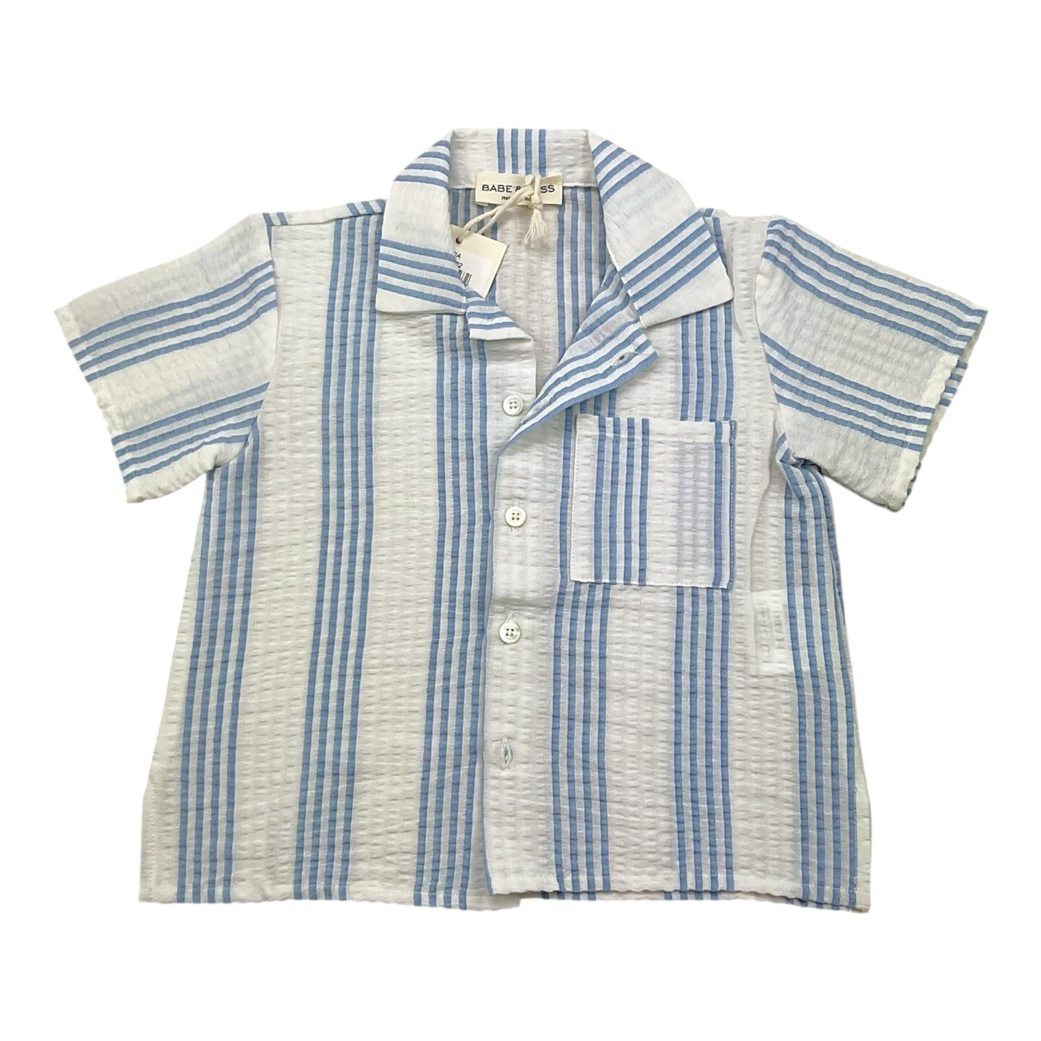 Babe & Tess Camicia Tinta Unita con Fantasia A Righe per Neonato 03518162N BIANCO BABE & TESS 