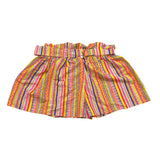 Mefui Short Tinta Unita Con Fantasia E Elastico In Vita Multicolor Per Bambina