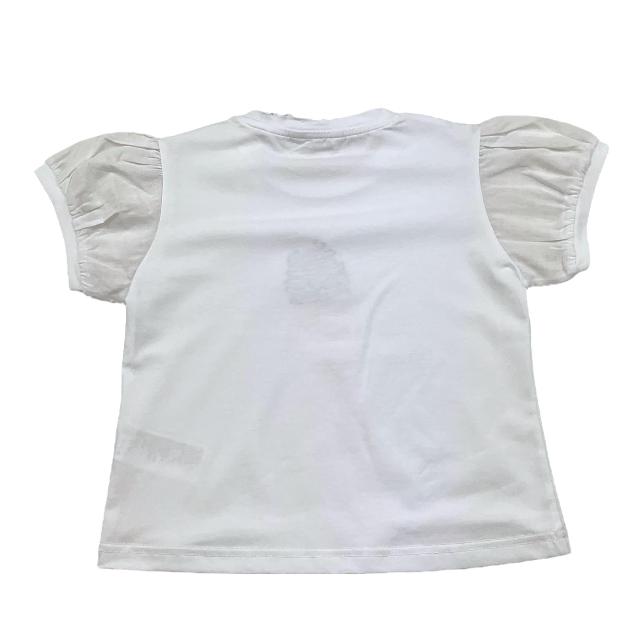 Manila Grace T-Shirt Tinta Unita con Paillettes per Bambina 370TMBS25 BIANCO MANILA GRACE 