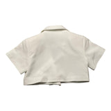 Janice Giacca Crop Tinta Unita Mezza Manica Bianco Per Bambina