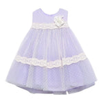 Abel & Lula Abito Cerimonia Tinta Unita con Tulle Giromanica per Neonata 5016 LILLA ABEL & LULA 