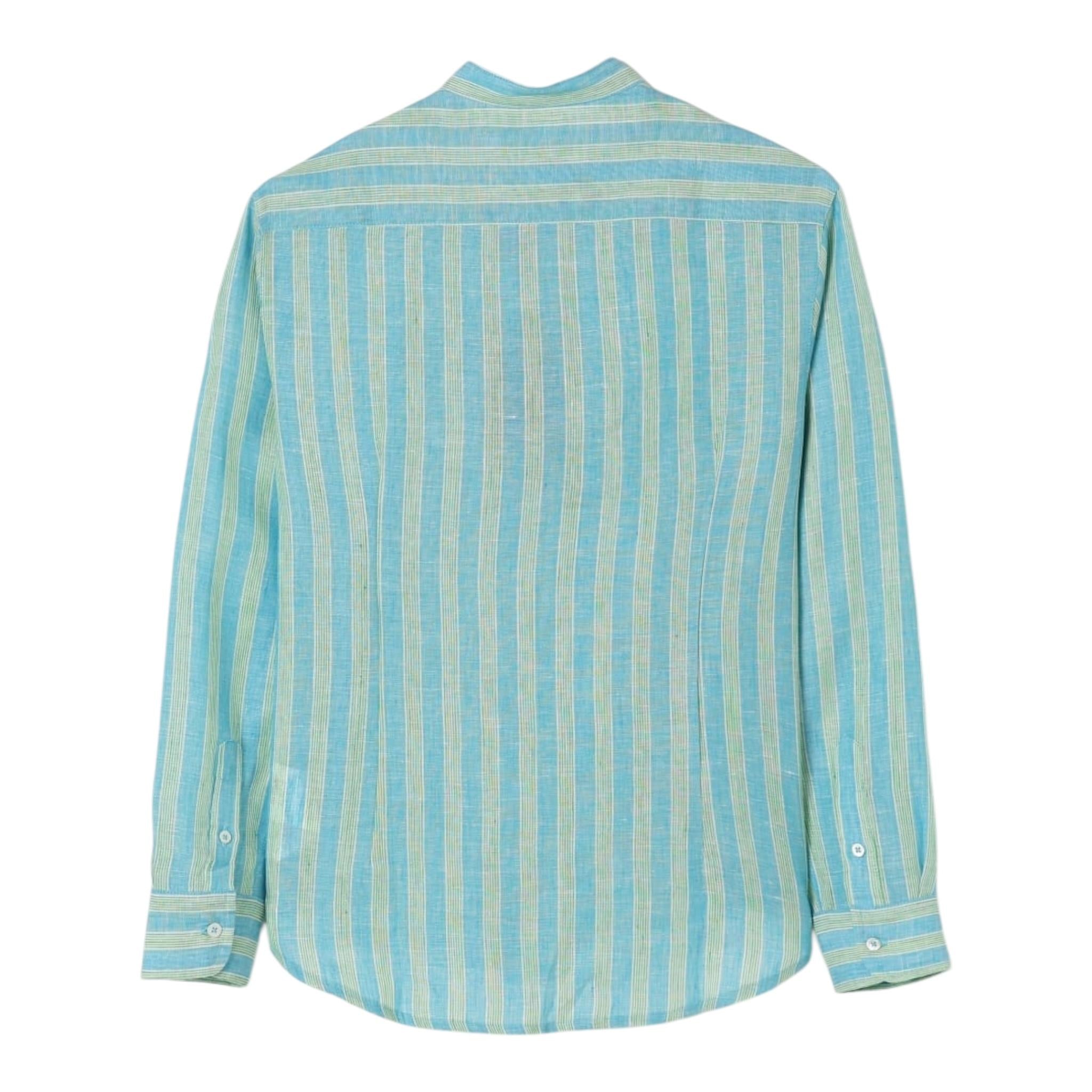 Etro Camicia Tinta Unita con Stampa per Bambino GW5P40 AZZURRO ETRO 