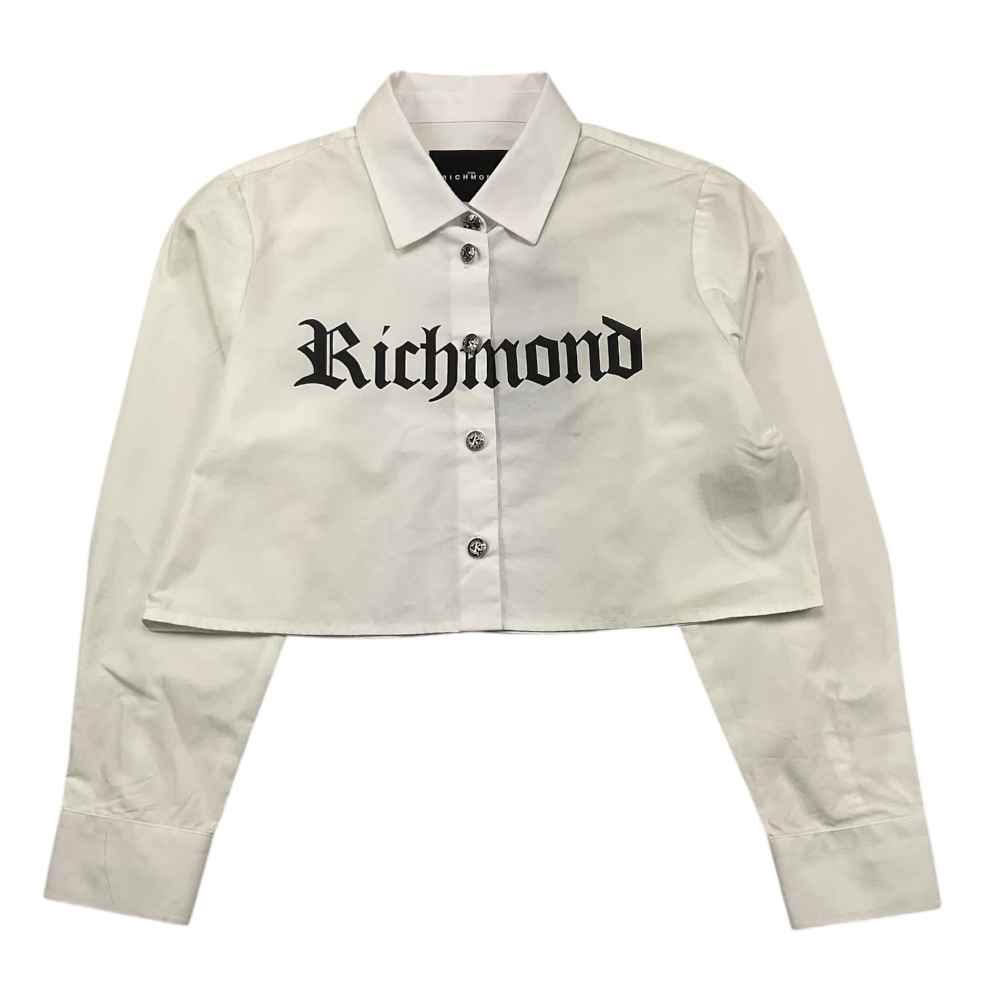 JOHN RICHMOND camicia manica lunga modello crop con stampa logo Bianco per Bambina RGA25116CA BIANCO JOHN RICHMOND 