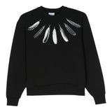 MARCELO BURLON felpa chiusa girocollo tinta unita con logo Nero per Bambino CBBA001F23 NERO MARCELO BURLON 