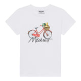 Moschino T-Shirt Girocoll Tinta Unita con Stampa per Bambino HAM05U BIANCO MOSCHINO 