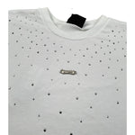 Disclaimer T-Shirt Girocollo Tinta Unita con Stampa E Brillantini per Bambina 25EDK58552 BIANCO DISCLAIMER 