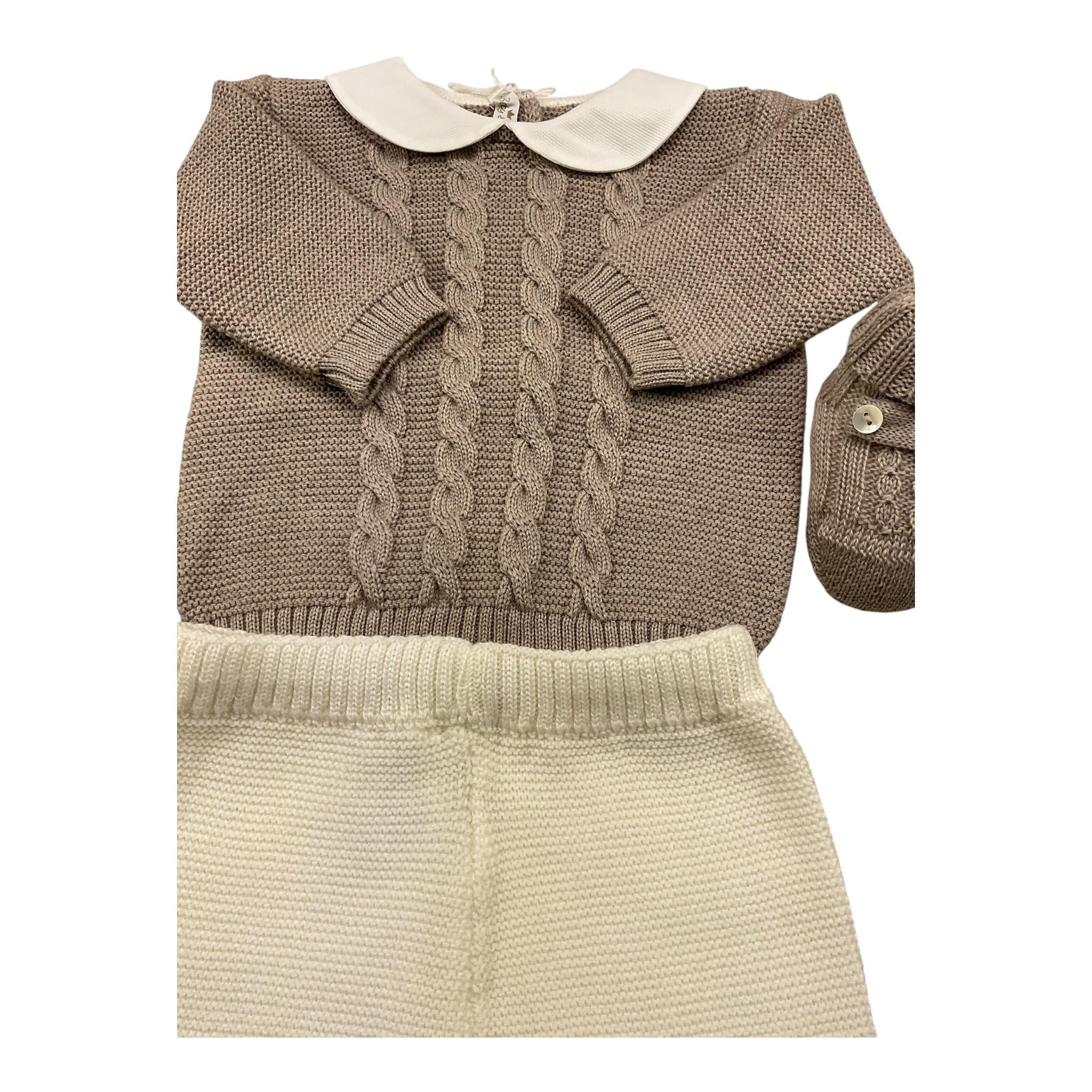 BABY LORD completo3 pezzi maglia-pantalone-babbucce Fango per Neonato 5166 FANGO BABY LORD 