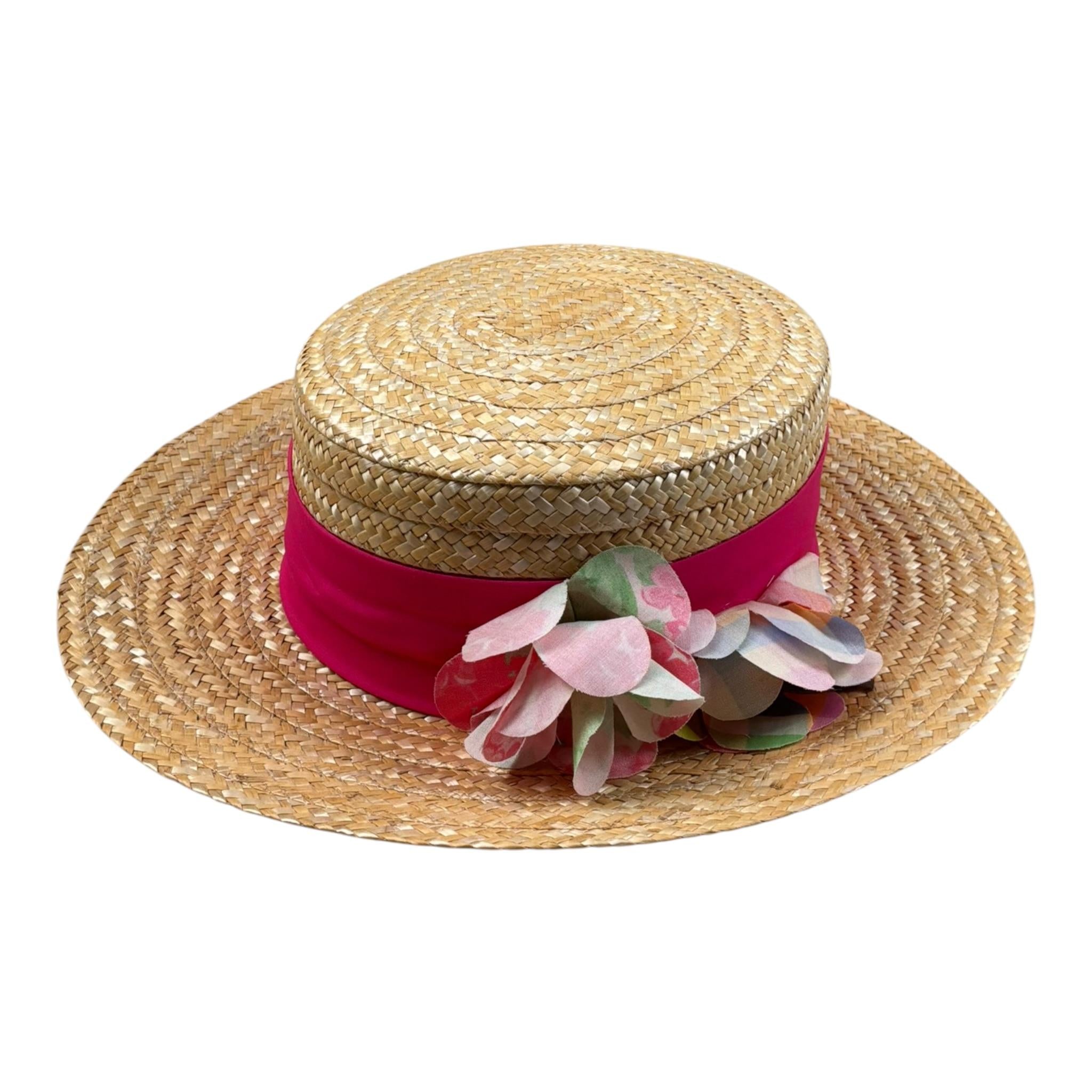 Nanan Cappello tinta unita di Paglia Beige per Bambina E24487MDF BEIGE NANAN 