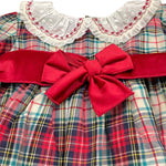 VALENTINA BEBES abito tinta unita fantasia scozzese con coulotte Rosso per Neonata MAR92N ROSSO VALENTINA BEBES 