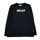 Just Cavalli Shirt Girocollo Tinta Unita con Logo per Bambina JGP2006TS NERO JUST CAVALLI 