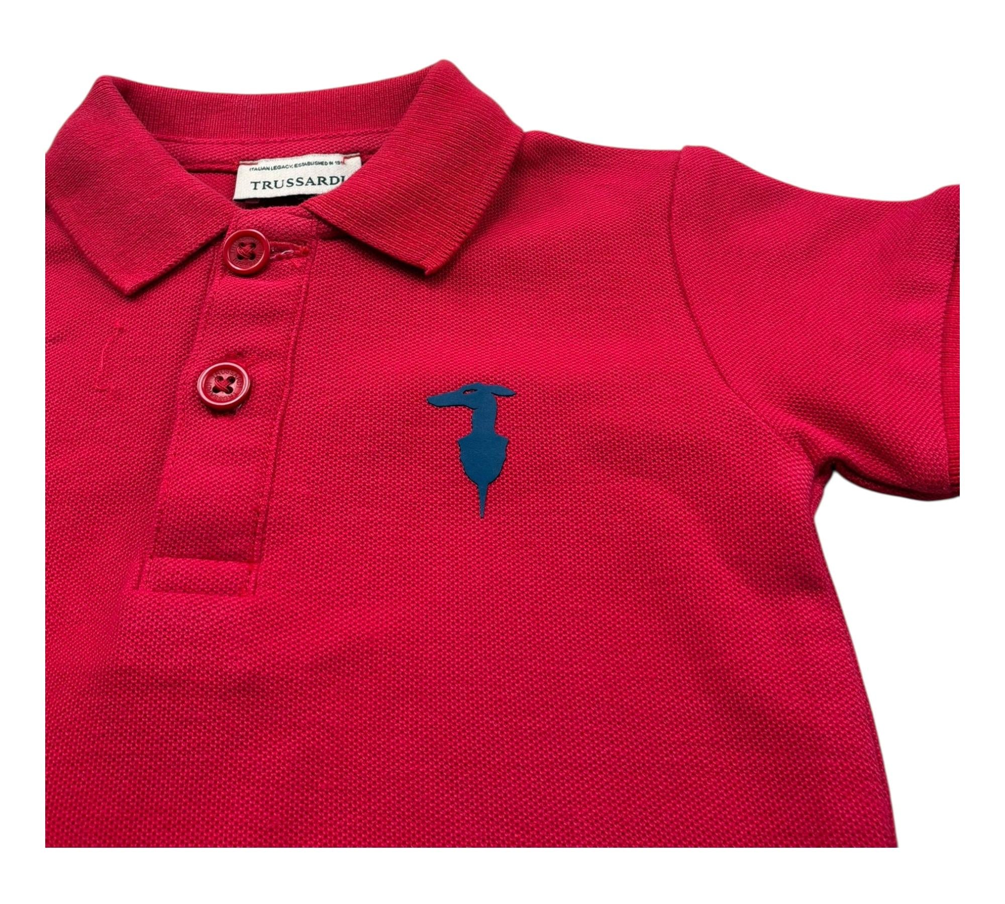 Trussardi Polo Mezza Manica Tinta Unita con Logo per Neonato TIP26002PO ROSSO TRUSSARDI 