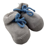Baby Lord Einfarbige Booties mit kontrastierender Schleife Beige für Neugeborene